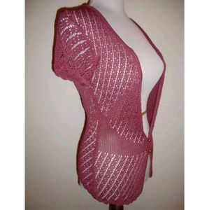 John Paul Richard Pink Crochet Cardigan